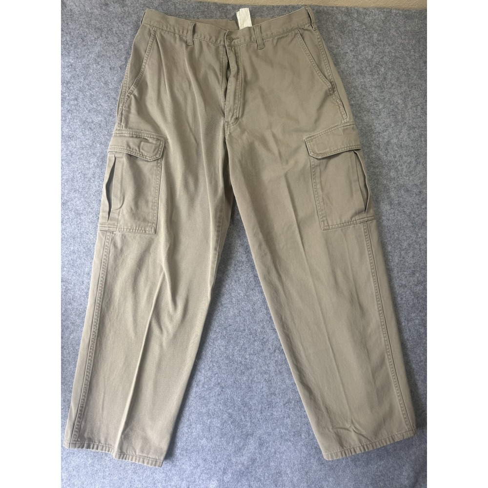 Dickies Loose Fit Cargo Pants 32x30 Khaki Tan 100% Cotton Workwear